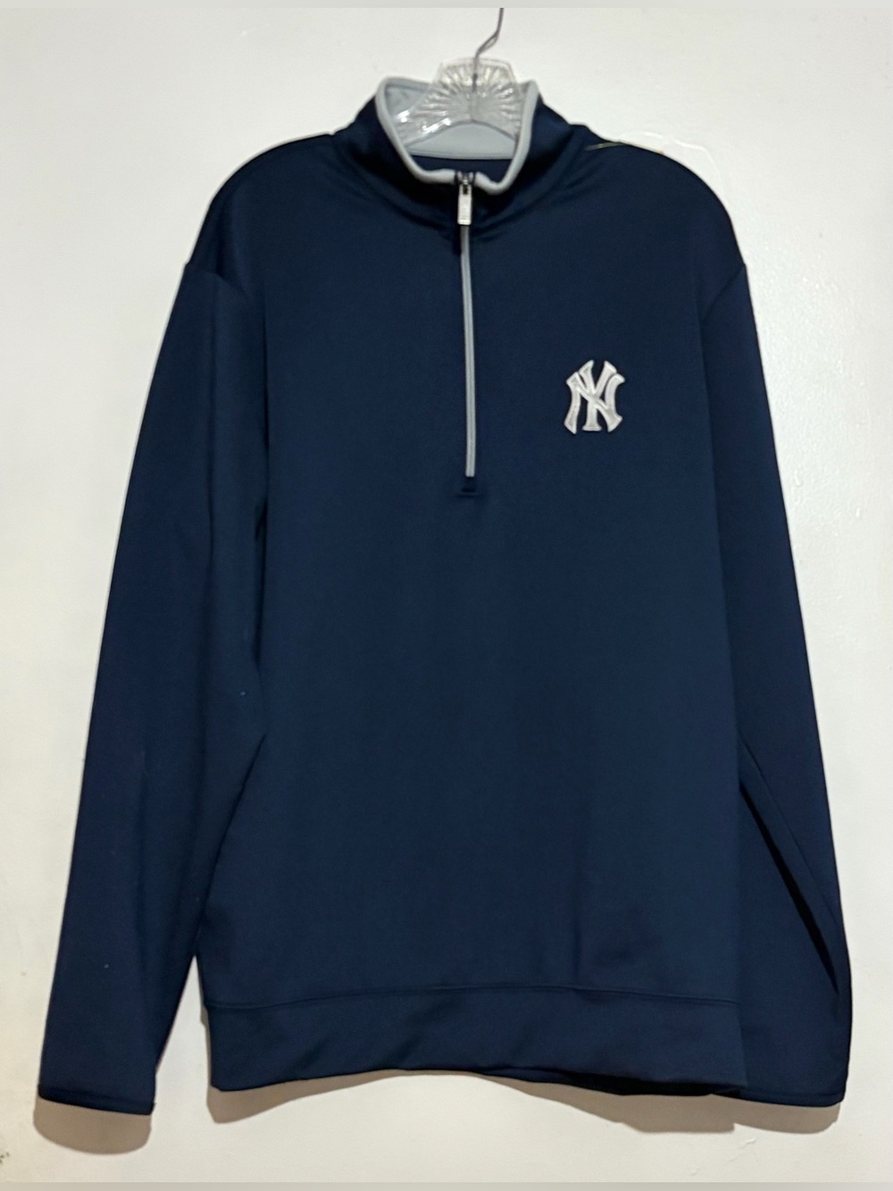 Antigua New York Yankees 1/4 Zip Athletic Pullover Jacket Mens Size L